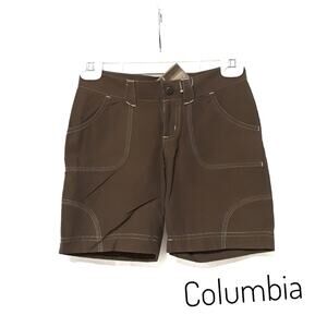 COLUMBIA Boys Brown Khaki Shorts Size 7 All Purpose Hiking Swimming Outdoors